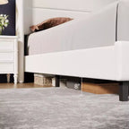 Velvet Upholstered Platform Bed Frame with Tufted Wingback Headboard Sturdy Wood Slats No Box Spring Needed Easy Assembly