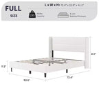 Velvet Upholstered Platform Bed Frame with Tufted Wingback Headboard Sturdy Wood Slats No Box Spring Needed Easy Assembly