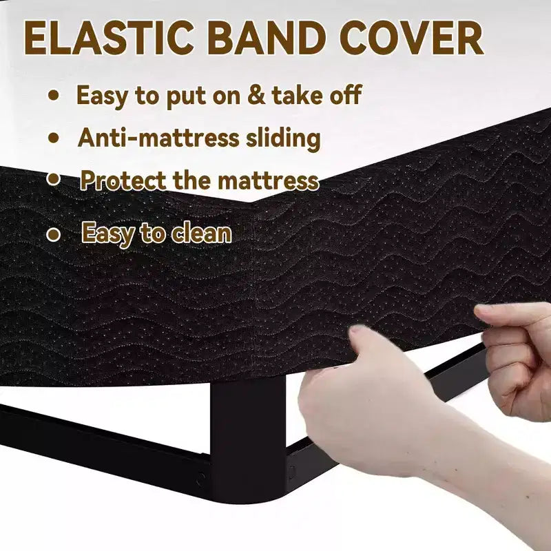 Queen Size Bed Frame & Box Spring, Heavy Duty Steel Platform Mattress Foundation with Fabric Cover, Noise-Free, Easy Assembly