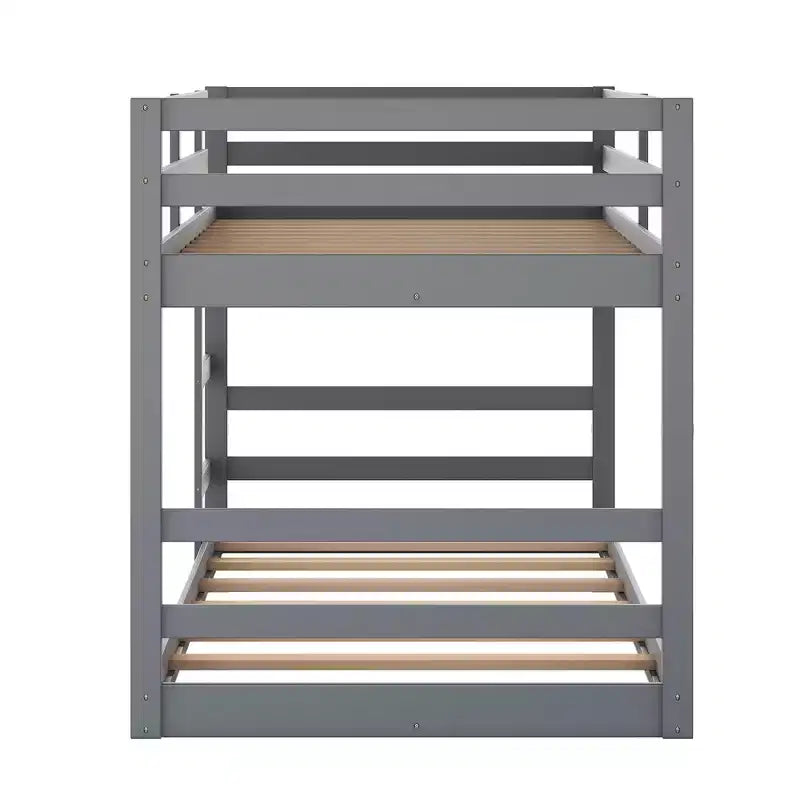 Twin Size Wood Bunk Bed With Ladder, Easy Assembly