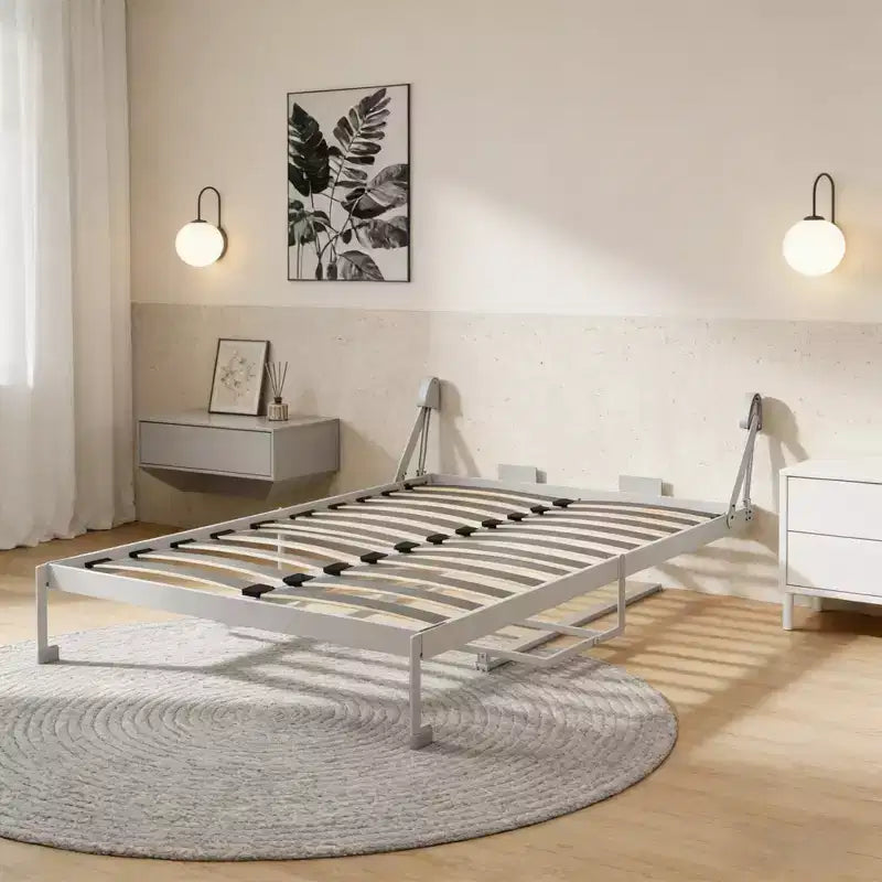 Flora Modern Convertible Queen Size Bed Frame with Desk Panel