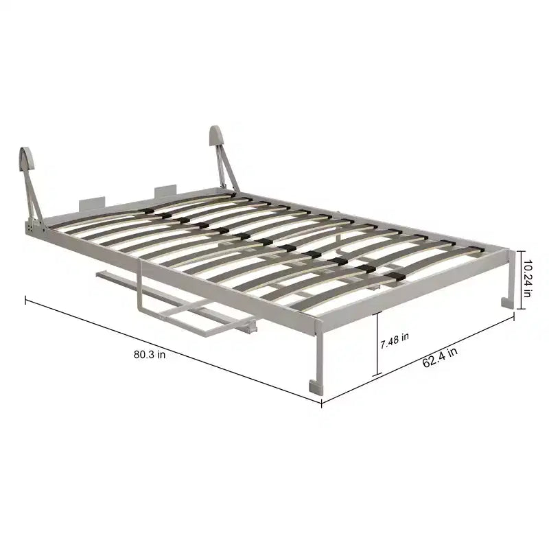Flora Modern Convertible Queen Size Bed Frame with Desk Panel