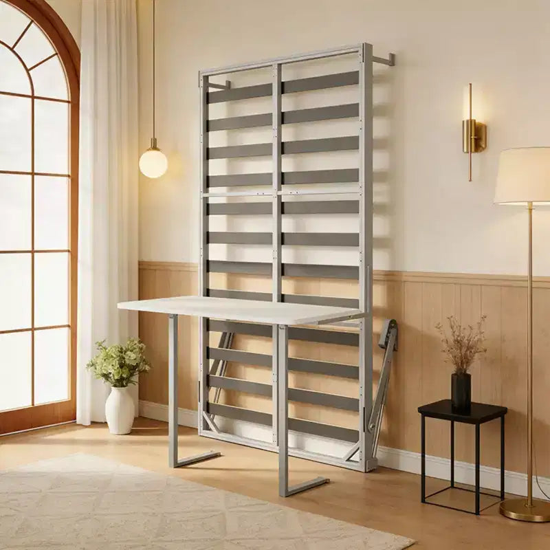 Flora Modern Convertible Queen Size Bed Frame with Desk Panel