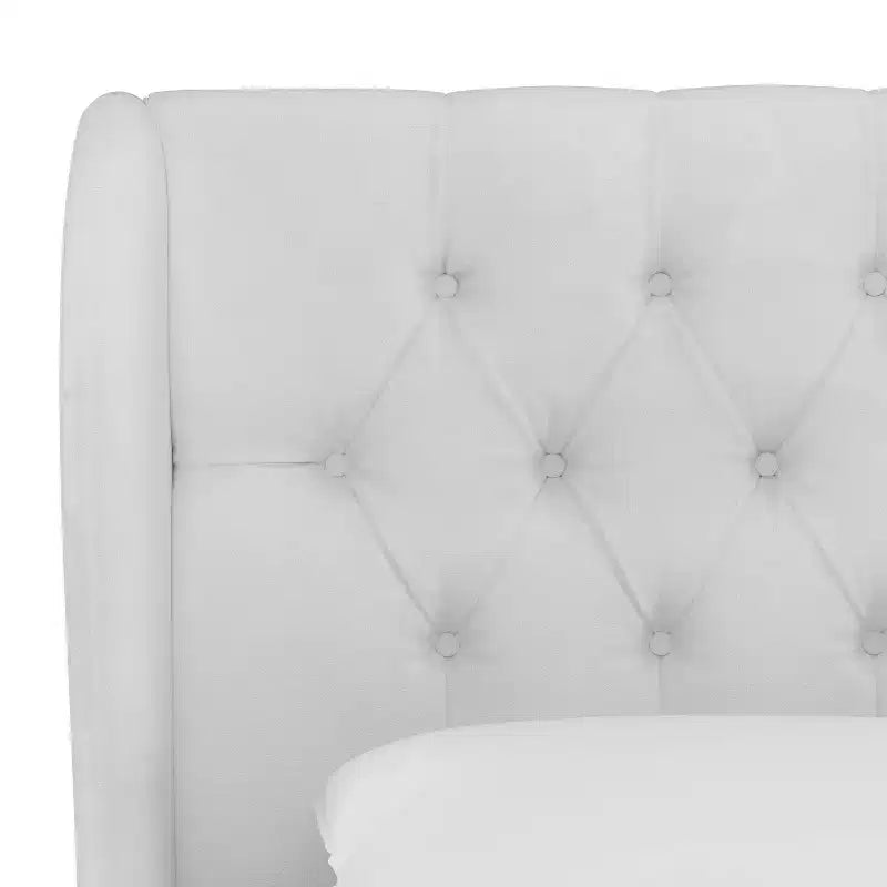 Tufted Velvet Upholstered Wingback Bed