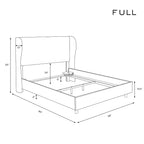 Tufted Velvet Upholstered Wingback Bed