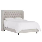 Tufted Velvet Upholstered Wingback Bed