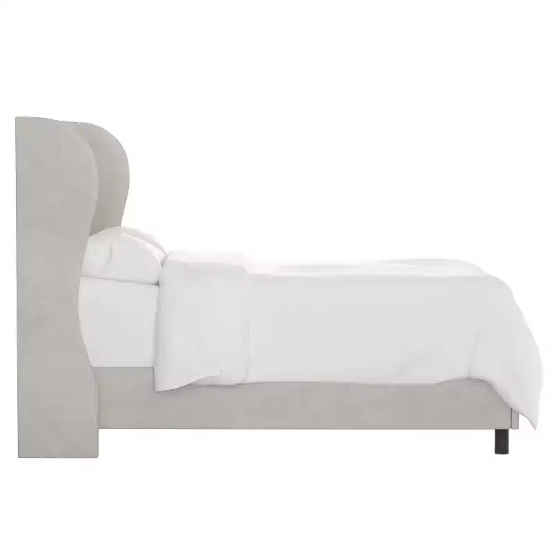 Tufted Velvet Upholstered Wingback Bed