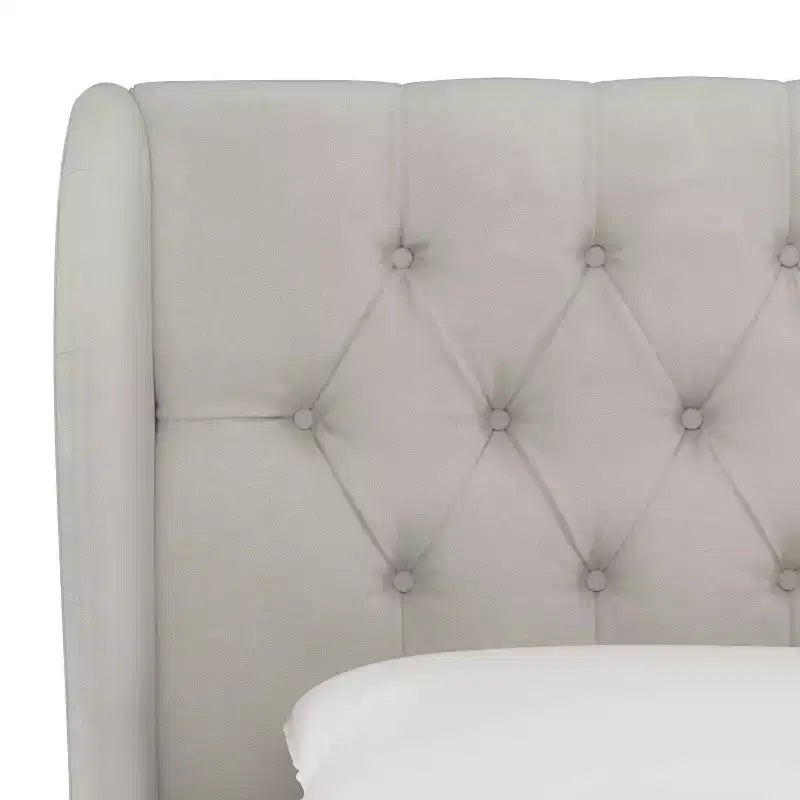 Tufted Velvet Upholstered Wingback Bed