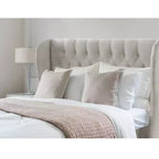 Tufted Velvet Upholstered Wingback Bed