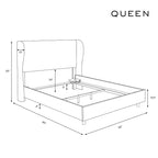 Tufted Velvet Upholstered Wingback Bed