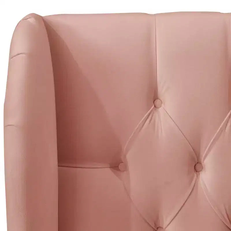 Tufted Velvet Upholstered Wingback Bed