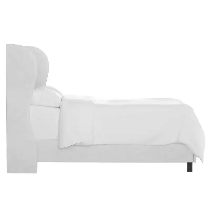 Tufted Velvet Upholstered Wingback Bed
