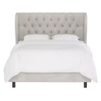 Tufted Velvet Upholstered Wingback Bed