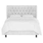 Tufted Velvet Upholstered Wingback Bed