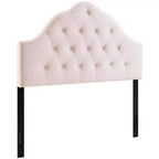 Sovereign-hoofdbord voor queensize bed, met ruitvormige knopen en slijtvast fluweel