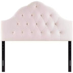 Sovereign-hoofdbord voor queensize bed, met ruitvormige knopen en slijtvast fluweel