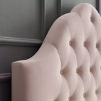 Sovereign-hoofdbord voor queensize bed, met ruitvormige knopen en slijtvast fluweel