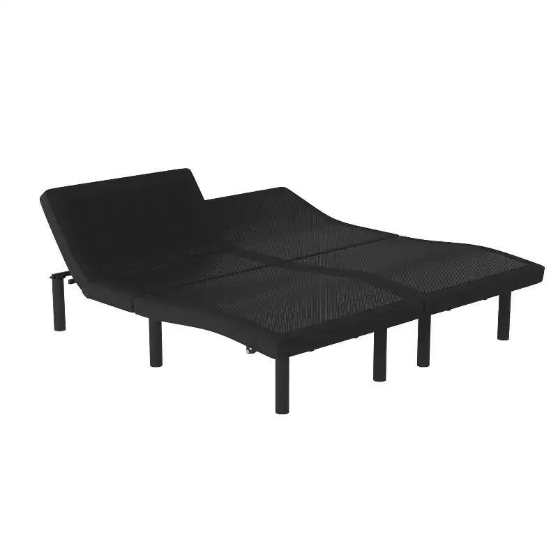 Flash Furniture Selene Adjustable Upholstered Bed Base with Wireless Remote, Three Leg Heights, & Independent Head/Foot Incline