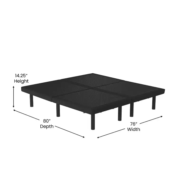 Selene Adjustable Upholstered Bed Base with Wireless Remote, Three Leg Heights, & Independent Head/Foot Incline