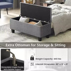 Full Upholstered Bed Frame with Ottoman Storage Linen Button Tufted Headboard