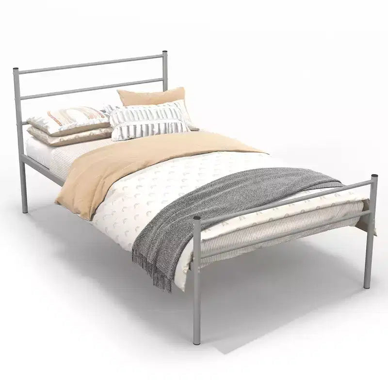 Twin Metal Bed Frame Mattress Foundation No Box Spring Needed