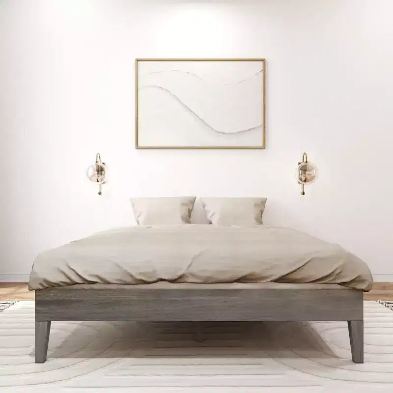 Solid Wood Queen Platform Bed Frame