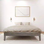 Struttura letto queen size a piattaforma in legno massello
