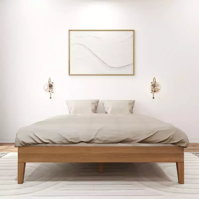 Solid Wood Queen Platform Bed Frame