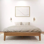 Struttura letto queen size a piattaforma in legno massello