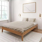 Struttura letto queen size a piattaforma in legno massello