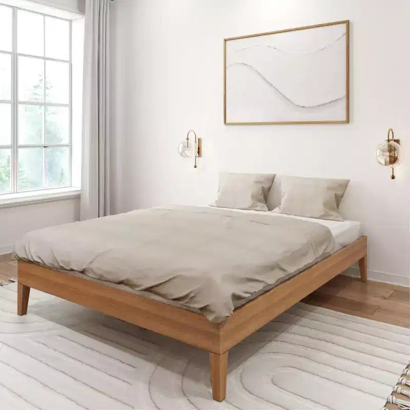 Solid Wood Queen Platform Bed Frame