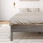 Struttura letto queen size a piattaforma in legno massello