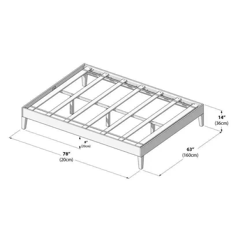 Solid Wood Queen Platform Bed Frame