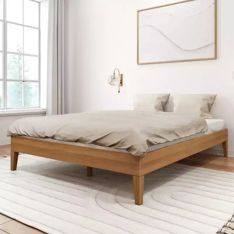 Solid Wood Queen Platform Bed Frame