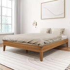 Struttura letto queen size a piattaforma in legno massello