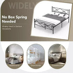 Metalen platformbedframe in Full/Queen-formaat met hoofdbord en matrasbodem