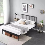 14 inch Bed Frame Metal Platform Mattress Foundation with Headboard, No Box Spring Needed, Easy Assembly