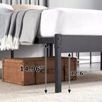 14 inch Bed Frame Metal Platform Mattress Foundation with Headboard, No Box Spring Needed, Easy Assembly